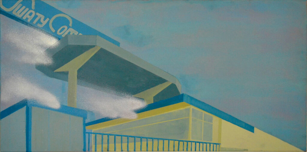 46° 32’ 37’’– 15° 38’ 54’’/2 , acrylic on canvas, 50x100, 2016
